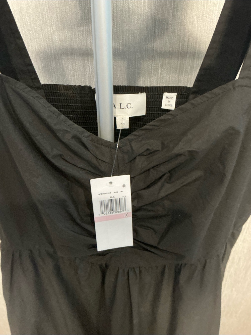 A.L.C. Black Ruched Bodice Maxi Dress with Wide Straps Size 10 - Picture 15 of 16